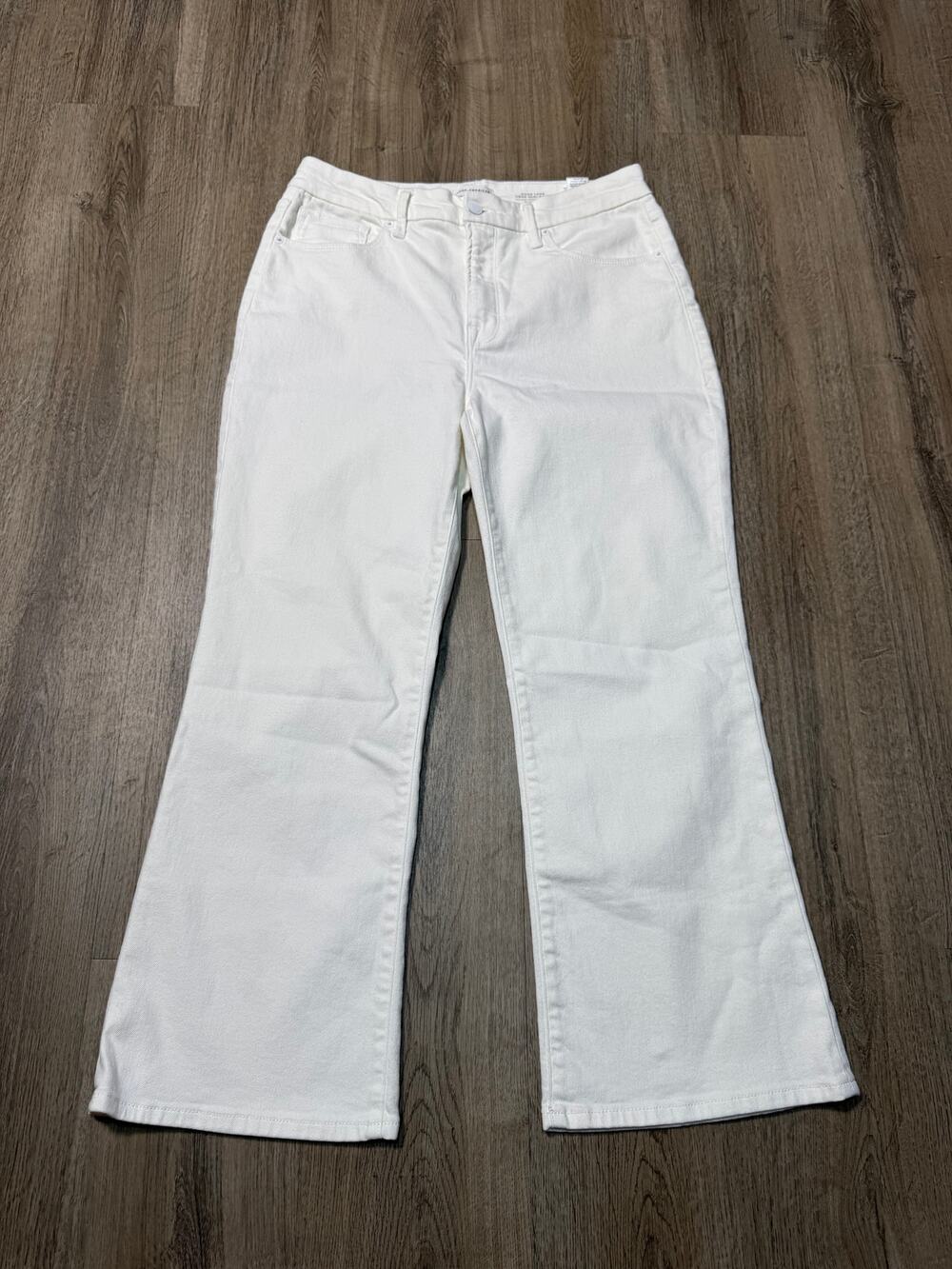 Good American Women's Good Legs Crop Mini Boot White Jeans